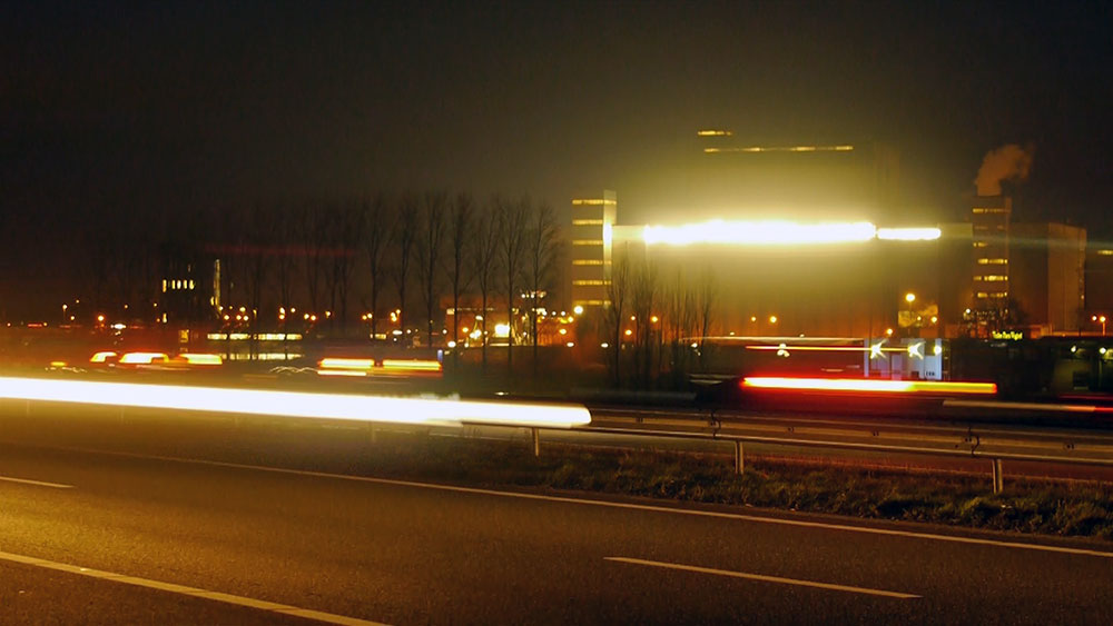 A50 light sculpture highway night lights